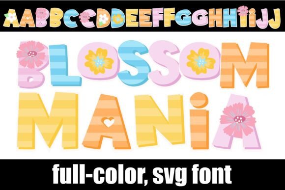 Blossom Mania: A Vibrant Color Font for Spring Craft Designs