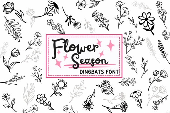 Season Flower: A Whimsical Dingbat Font for Organic Branding